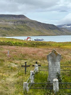 Theodora in uninhabited Hesteyri Iceland