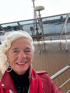 Theodora sailing out of Amsterdam Harbor