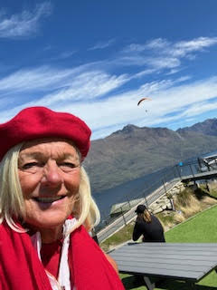 Theodora Wind Surfing over the peaks in the High Mountains of New Zealand