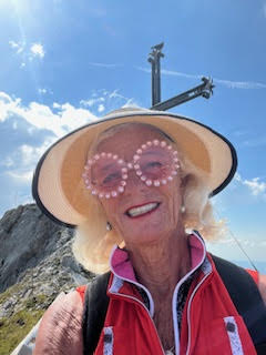 Theodora climbing Pilatus mountain in Switzerland