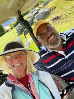 Theodora playing golf at Queenstown Golf New Zealand