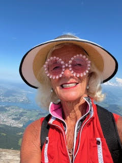 Theodora climbing Pilatus mountain in Switzerland