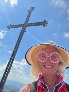 Theodora climbing Pilatus mountain in Switzerland