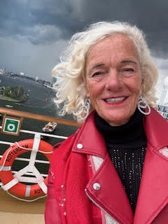 Theodora sailing out of Amsterdam Harbor