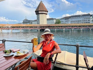 Theodora climbing Pilatus mountain in Switzerland