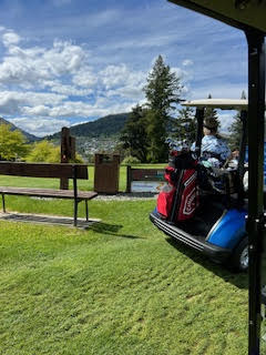 Theodora playing golf at Queenstown Golf New Zealand
