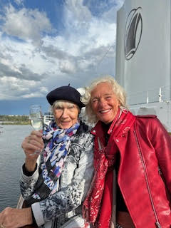 Theodora sailing out of Amsterdam Harbor