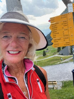Theodora climbing Pilatus mountain in Switzerland