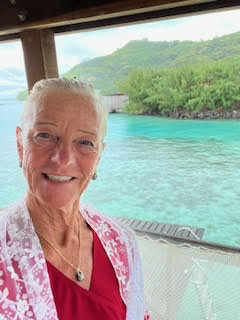 Theodora in her Villa in Bora Bora French Polynesia