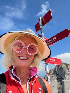 Theodora climbing Pilatus mountain in Switzerland