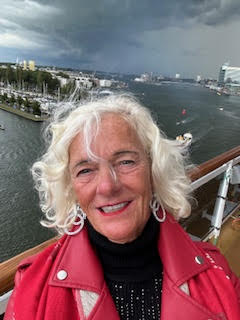 Theodora sailing out of Amsterdam Harbor