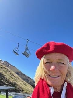 Theodora Wind Surfing over the peaks in the High Mountains of New Zealand