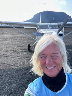 Theodora flying from Akureyri Airport Iceland