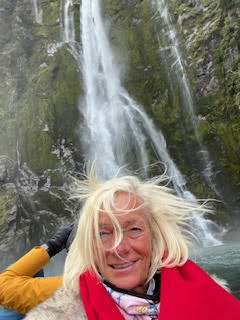 Theodora visits the Penguins in Milford Sound New Zealand