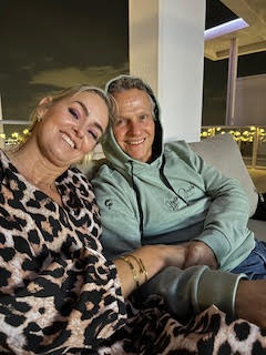 Theodora hosts Formula I champ Jan Lammers and son René from Zandvoort, Netherlands