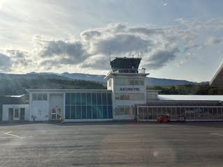 Theodora flying from Akureyri Airport Iceland