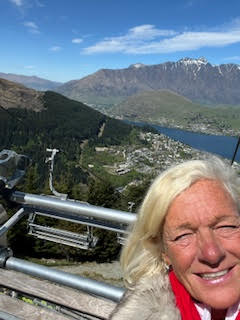 Theodora Wind Surfing over the peaks in the High Mountains of New Zealand