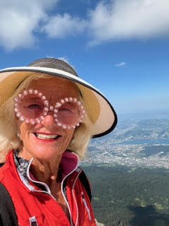 Theodora climbing Pilatus mountain in Switzerland