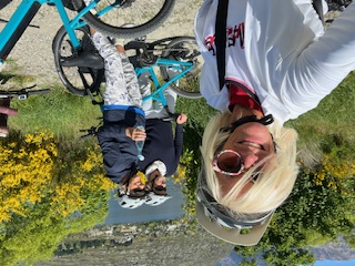 Theodora on the Franklin Bike Trail in Queenstown New Zealand