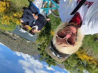 Theodora on the Franklin Bike Trail in Queenstown New Zealand
