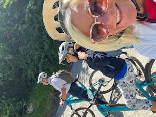 Theodora on the Franklin Bike Trail in Queenstown New Zealand