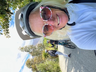 Theodora on the Franklin Bike Trail in Queenstown New Zealand