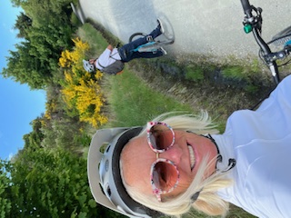 Theodora on the Franklin Bike Trail in Queenstown New Zealand