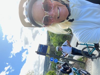 Theodora on the Franklin Bike Trail in Queenstown New Zealand
