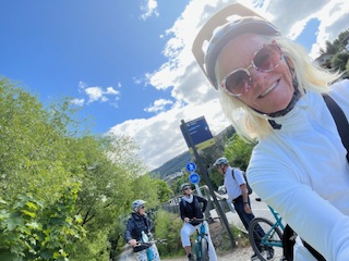 Theodora on the Franklin Bike Trail in Queenstown New Zealand