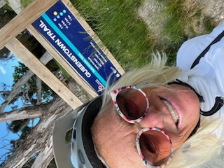 Theodora on the Franklin Bike Trail in Queenstown New Zealand