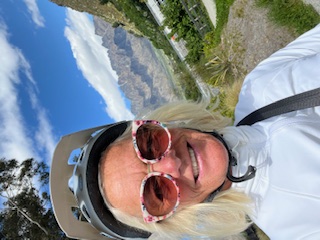 Theodora on the Franklin Bike Trail in Queenstown New Zealand