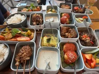Theodora in Amsterdam for traditional Indonesian dish “Indonesian Rice Table”